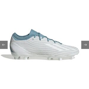 White and Blue Adidas Soccer Cleats